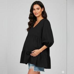 Gap Maternity Boho Tiered Cotton Top Size Small